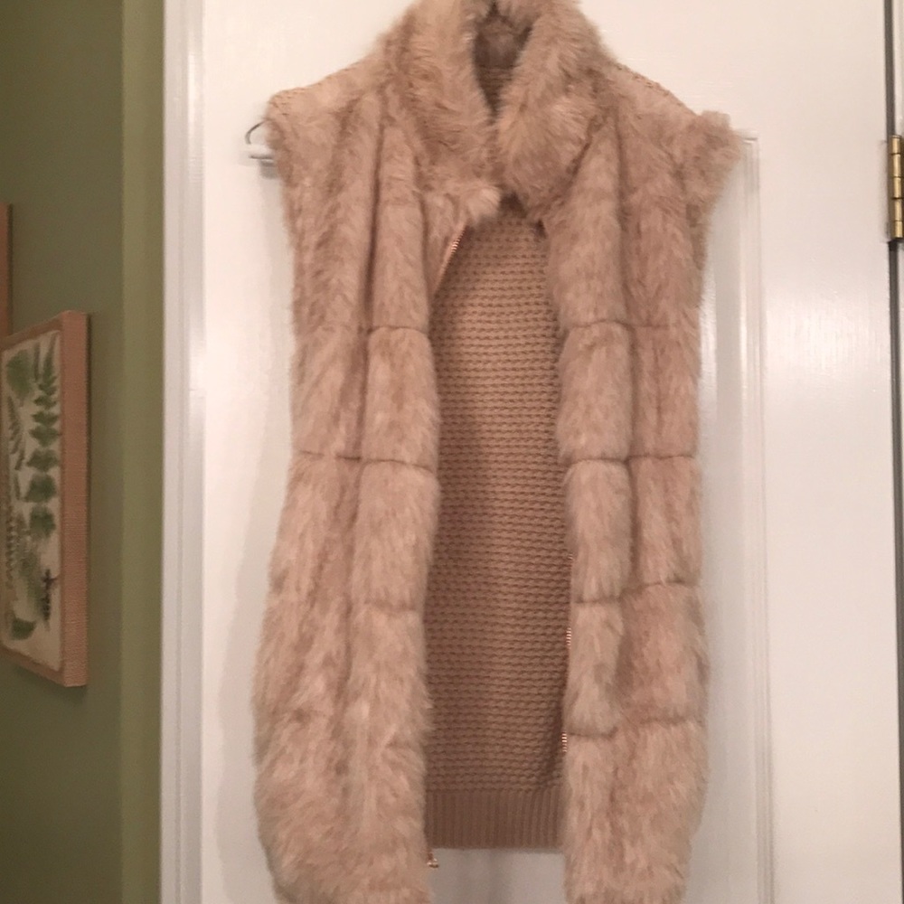 Fur trimmed vest